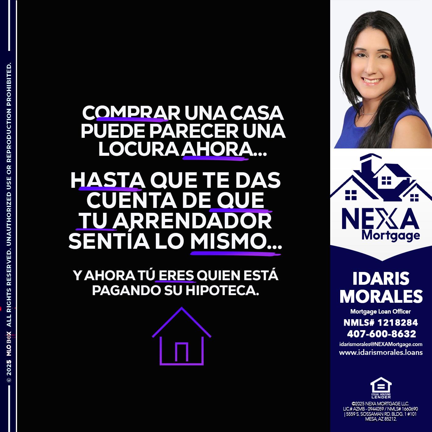 COMPRAR UNA CASA - Idaris Morales -Mortgage Loan Officer
