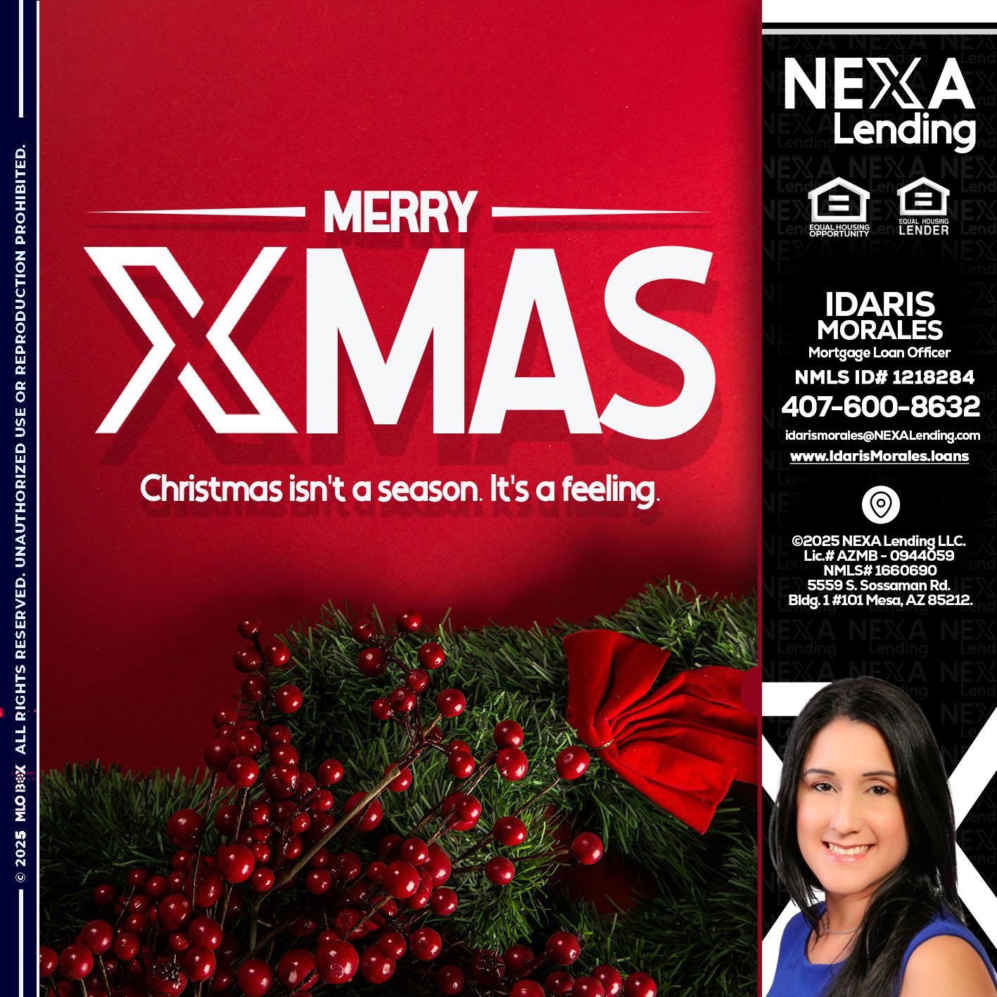 merry xmas - Idaris Morales -Mortgage Loan Officer