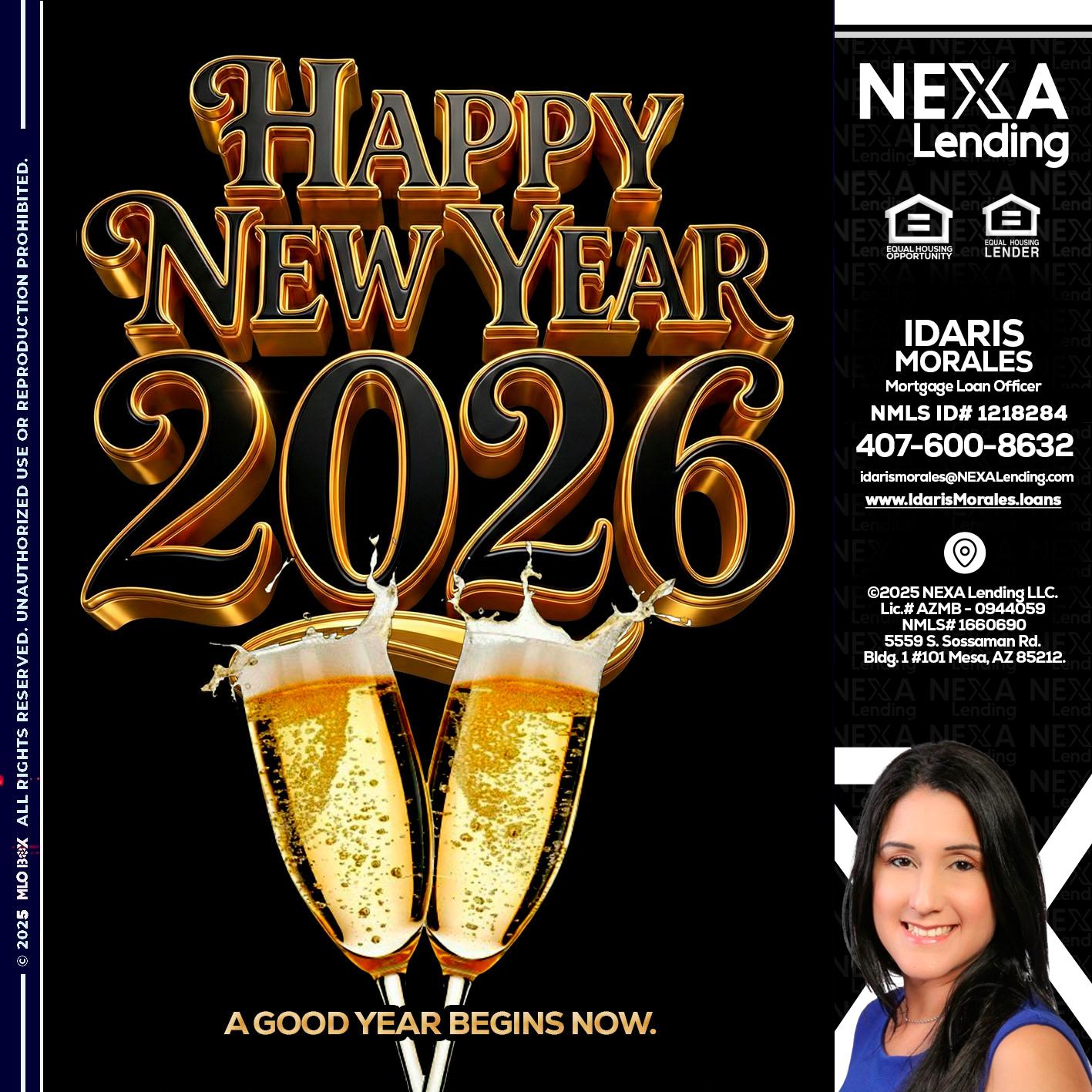 happy new year 2026 - Idaris Morales -Mortgage Loan Officer