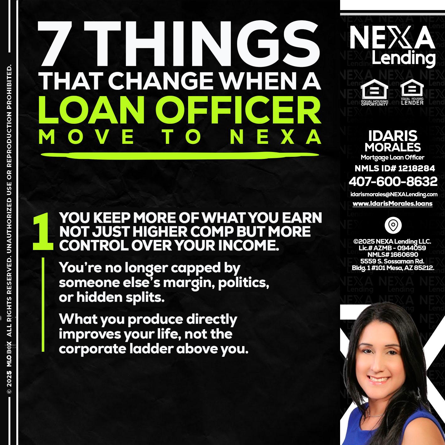 7 THINGS (1) - Idaris Morales -Mortgage Loan Officer