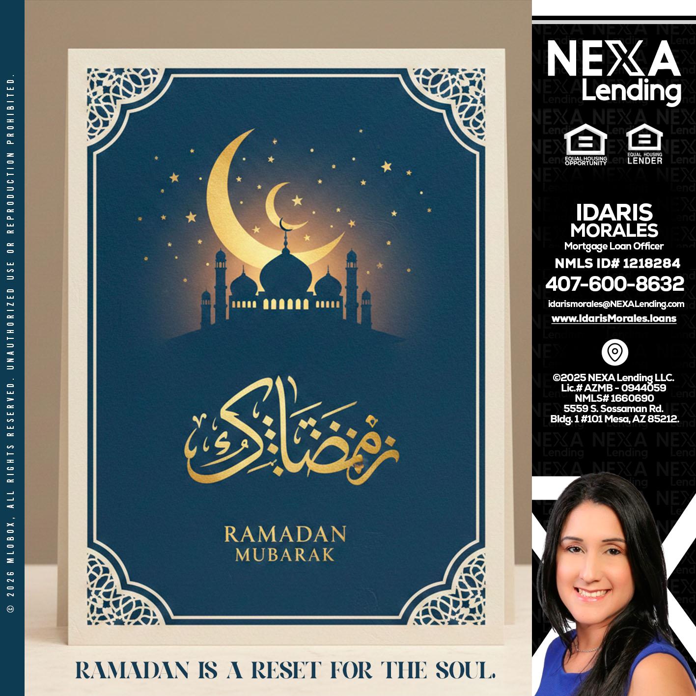 HAPPY RAMADAN - Idaris Morales -Mortgage Loan Officer