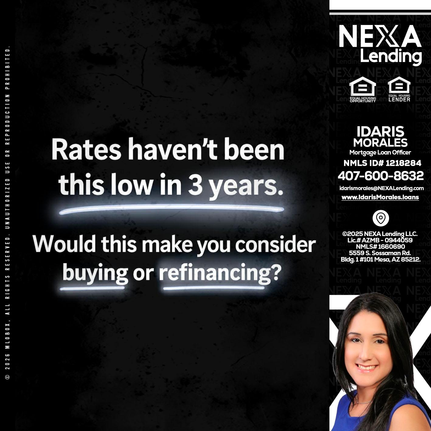 RATES HAVEN'T - Idaris Morales -Mortgage Loan Officer