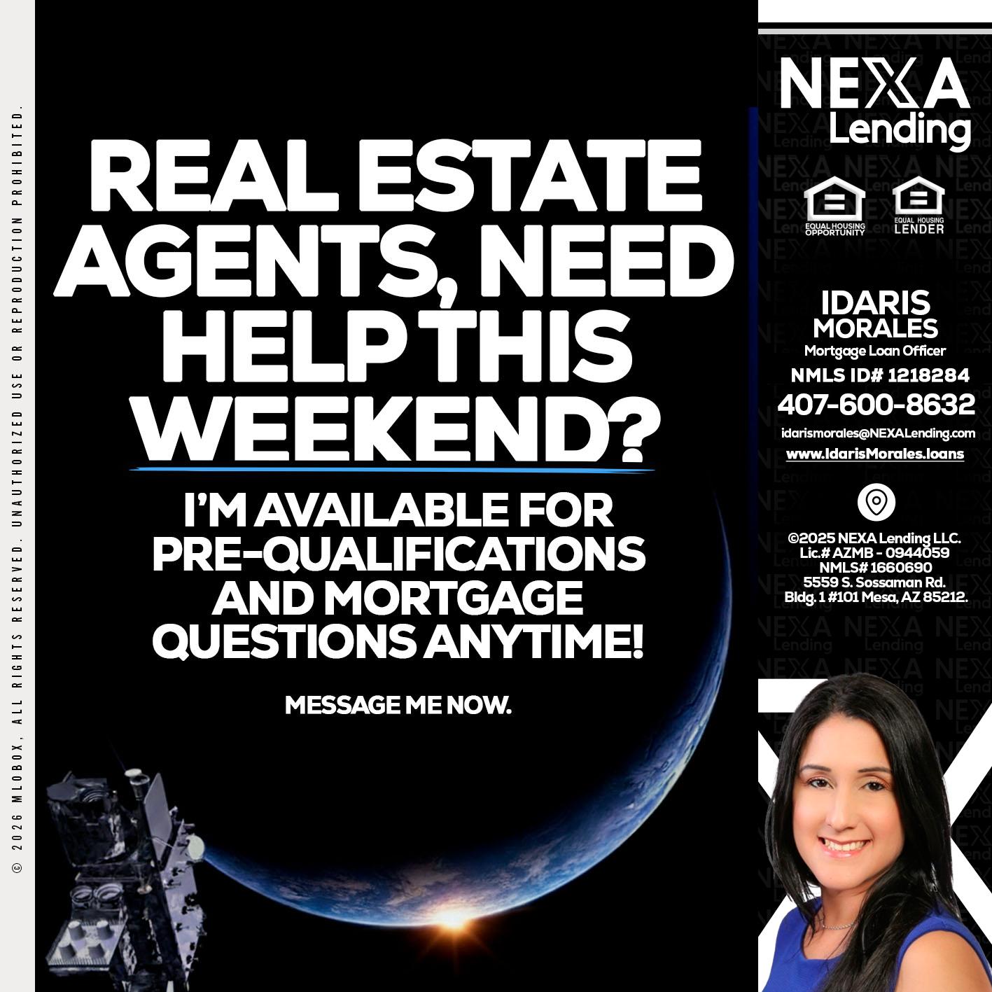 REAL ESTATE AGENTS - Idaris Morales -Mortgage Loan Officer