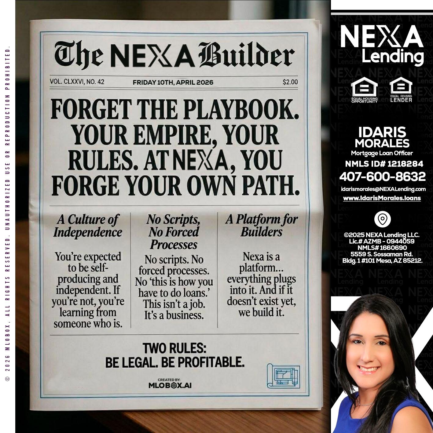 THE NEXA BUILDER - Idaris Morales -Mortgage Loan Officer
