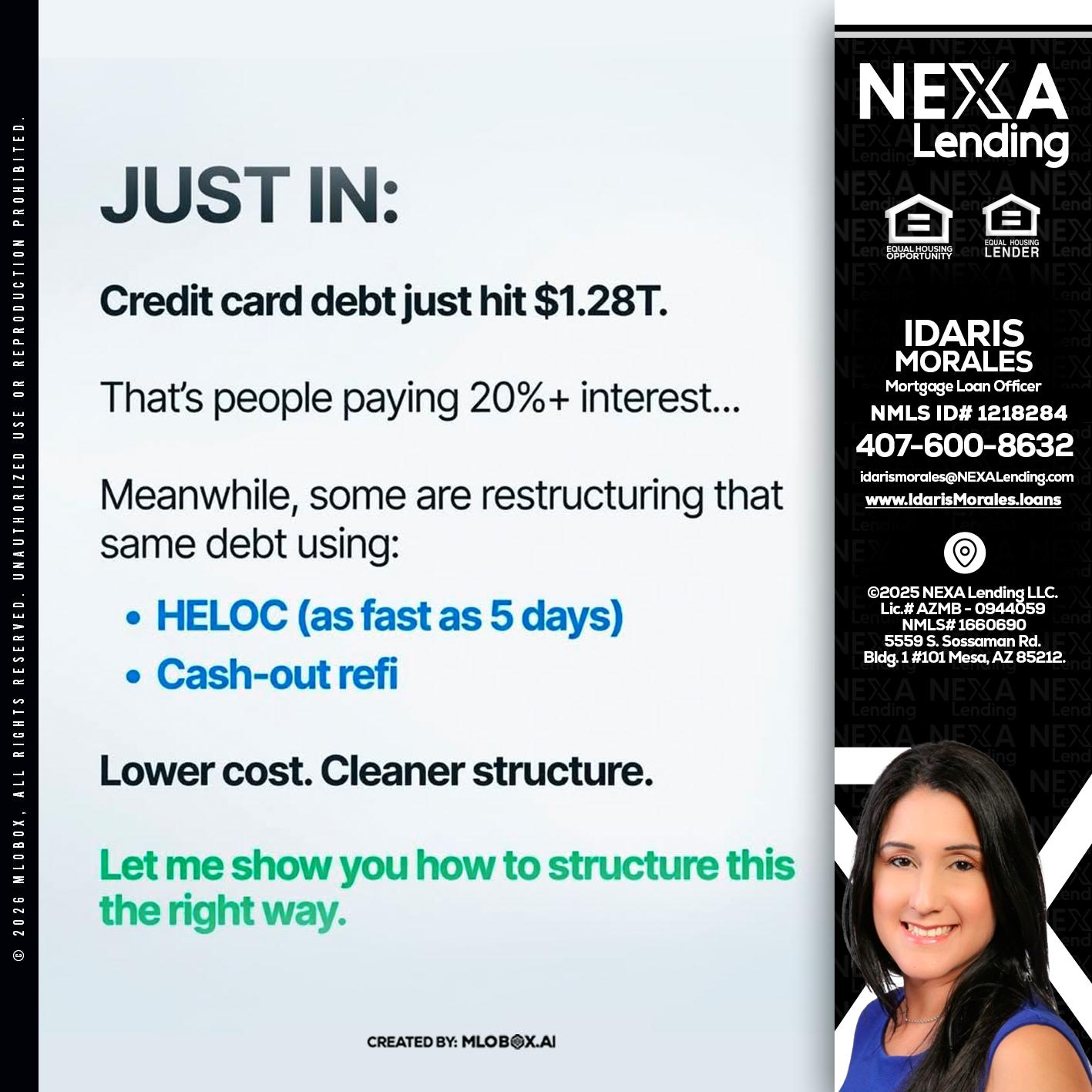 JUST IN - Idaris Morales -Mortgage Loan Officer
