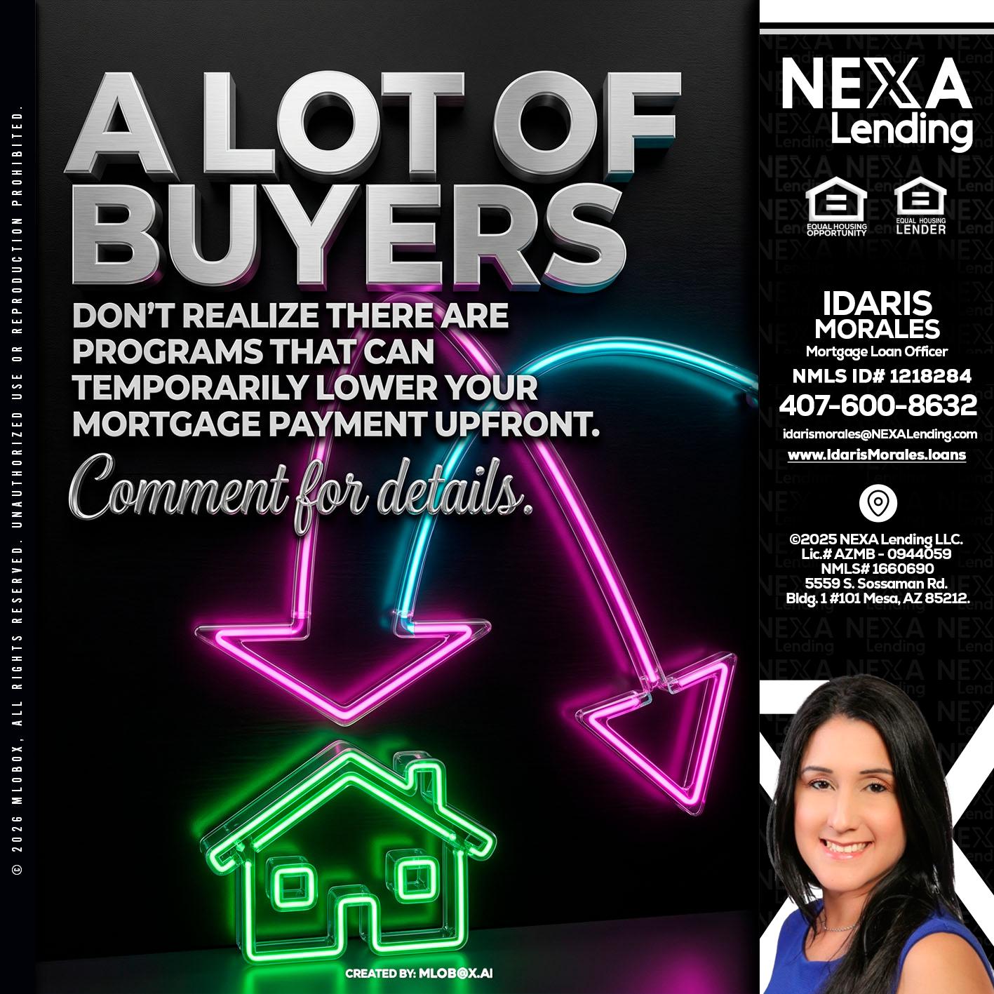 A LOT OF BUYERS - Idaris Morales -Mortgage Loan Officer