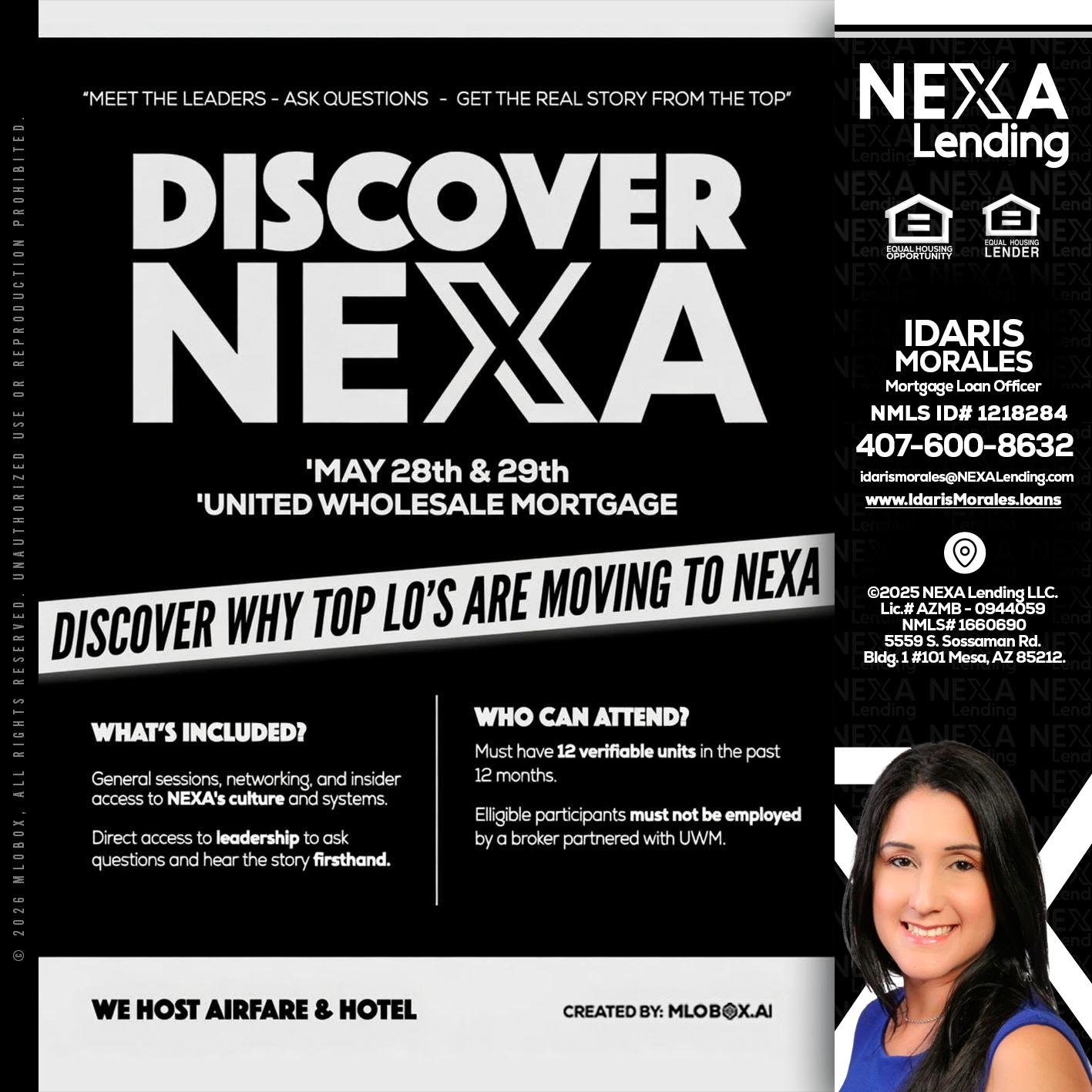 DISCOVER NEXA - Idaris Morales -Mortgage Loan Officer