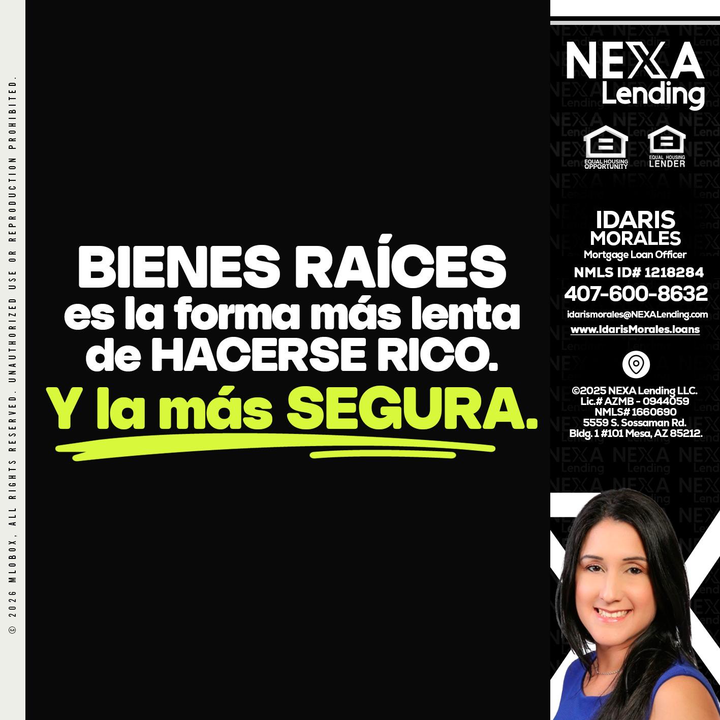 bienes raíces - Idaris Morales -Mortgage Loan Officer