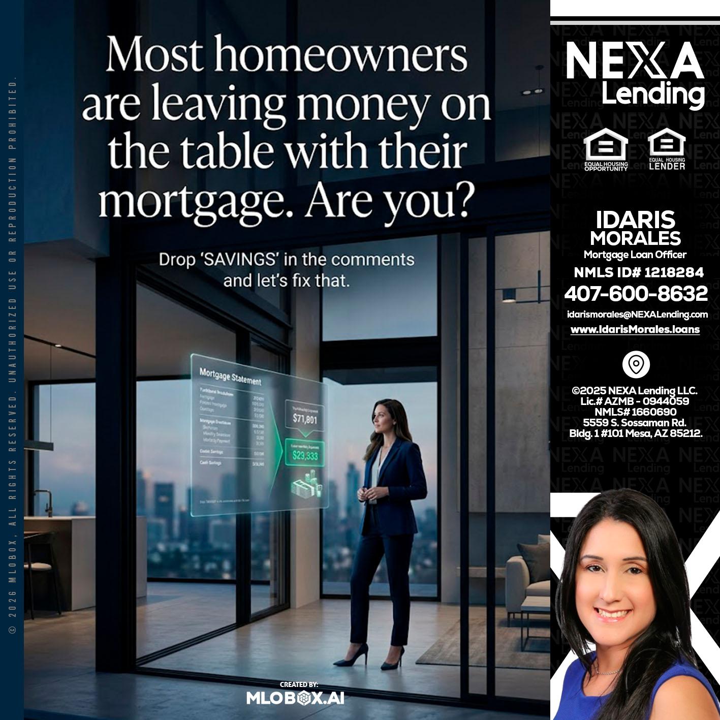 MOST OWNERS - Idaris Morales -Mortgage Loan Officer