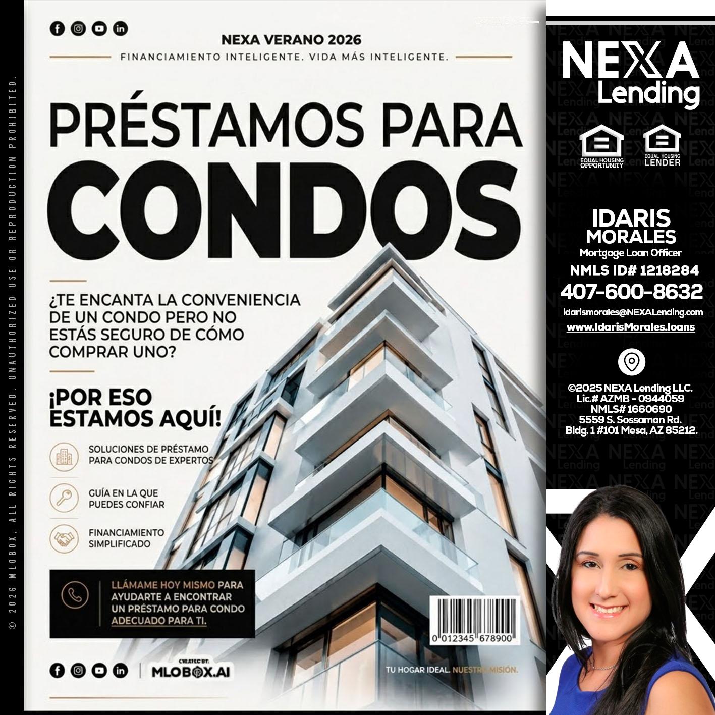 PRESTAMOS PARA CONDOS - Idaris Morales -Mortgage Loan Officer