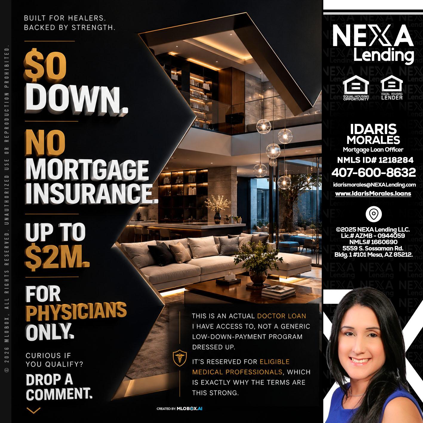 $0 DOWN - Idaris Morales -Mortgage Loan Officer