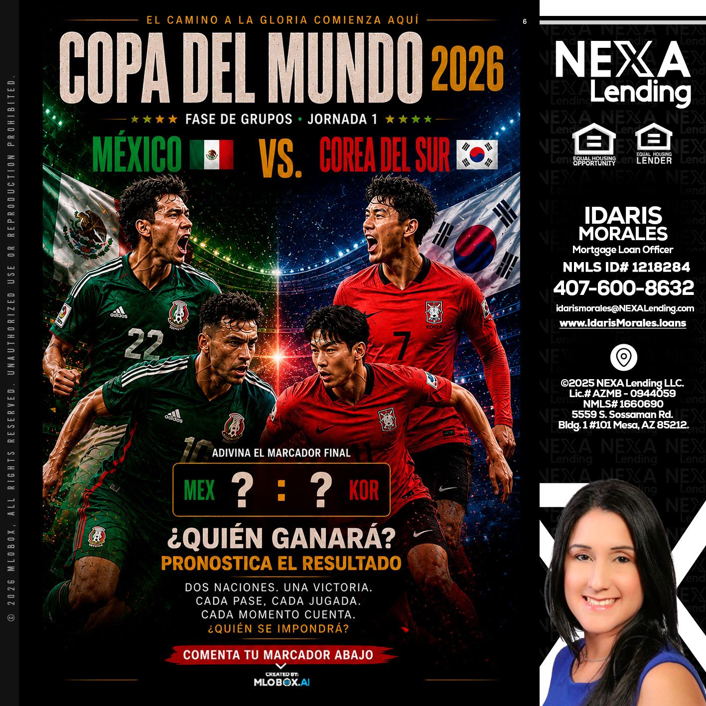 COPA DEL MUNDO 2026 - Idaris Morales -Mortgage Loan Officer