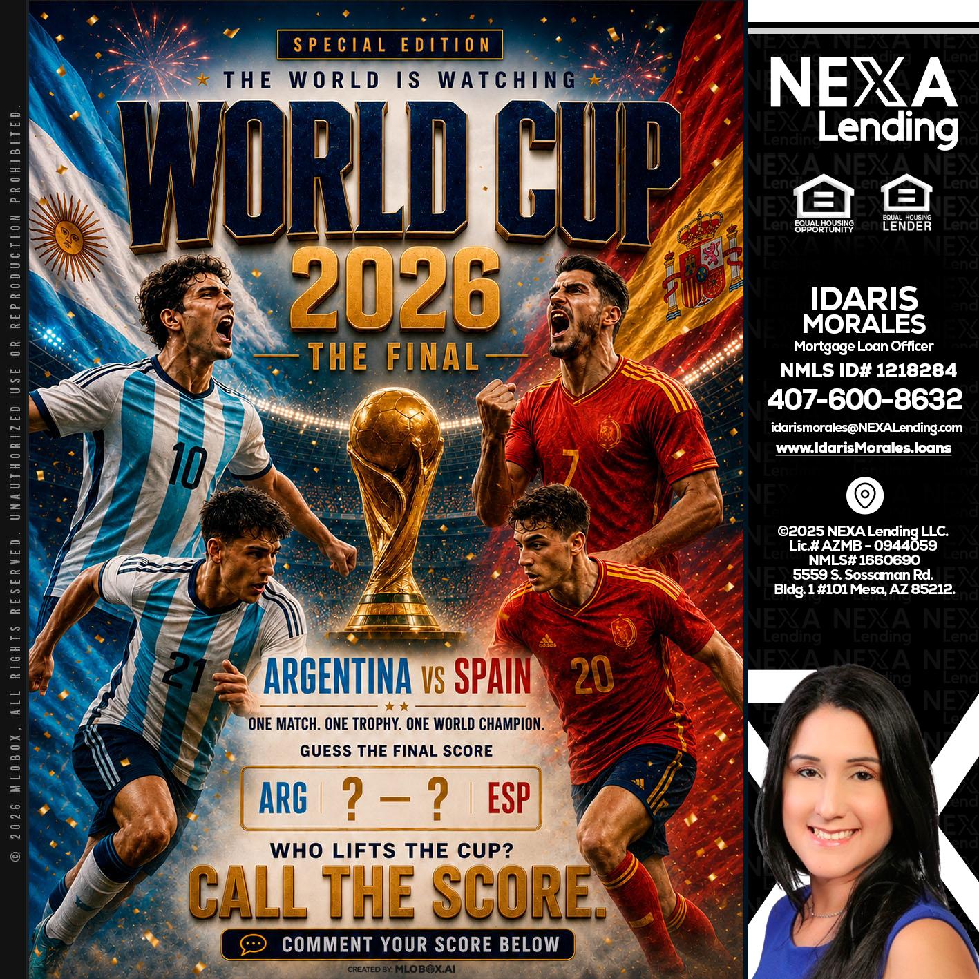 World Cup 2026 finals - Idaris Morales -Mortgage Loan Officer