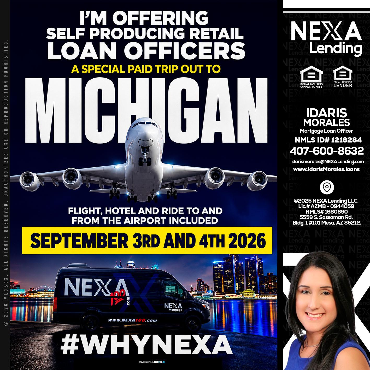 MICHIGAN - Idaris Morales -Mortgage Loan Officer
