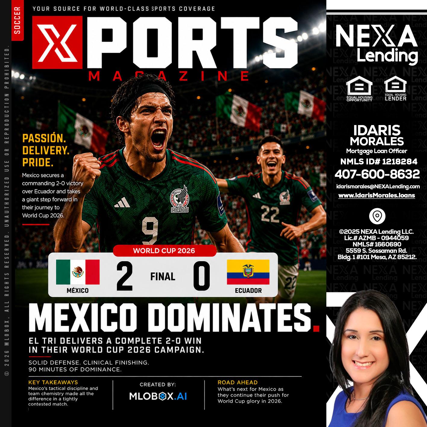 XPORTS MEX 2-0 ECUADOR - Idaris Morales -Mortgage Loan Officer