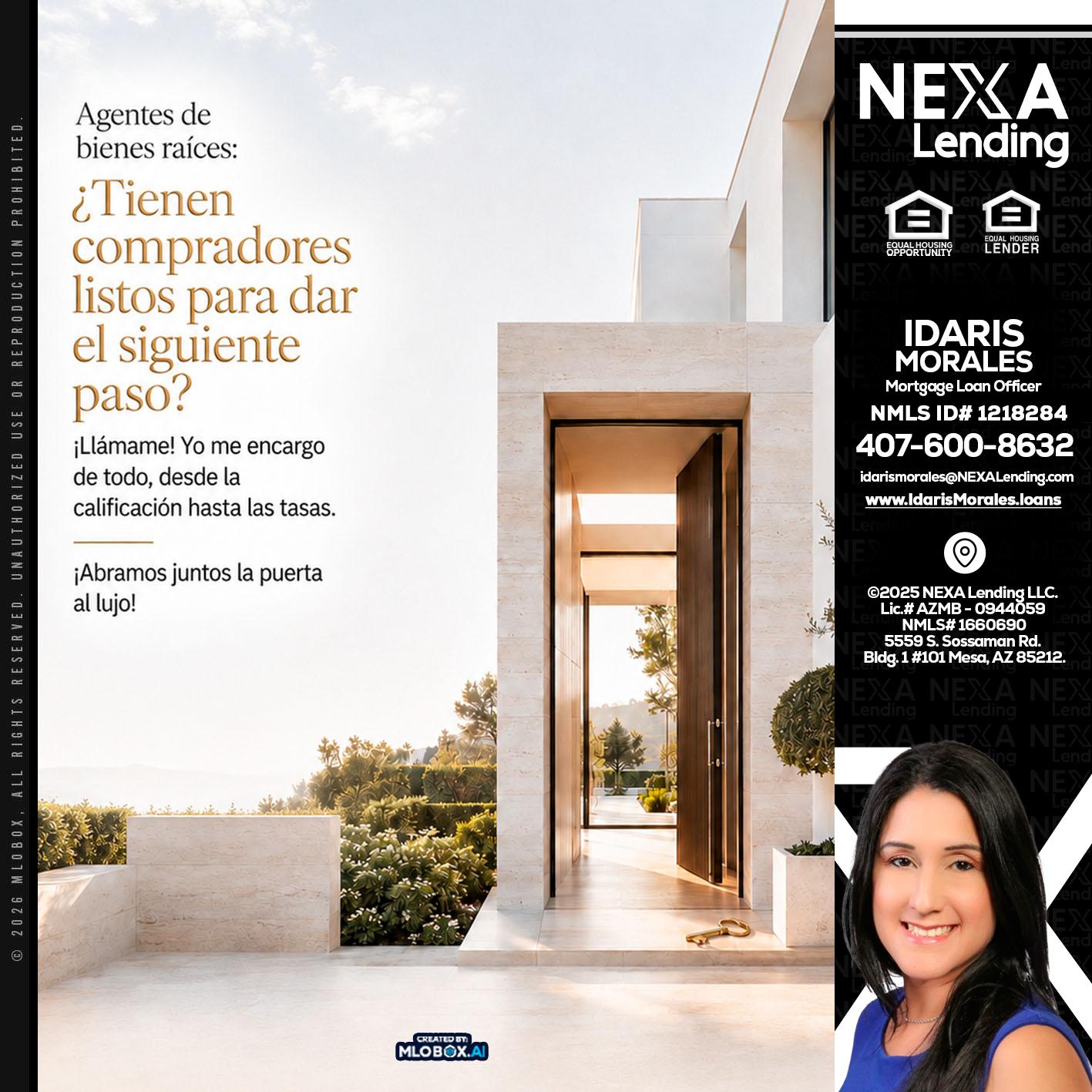 agentes de bienes raíces - Idaris Morales -Mortgage Loan Officer