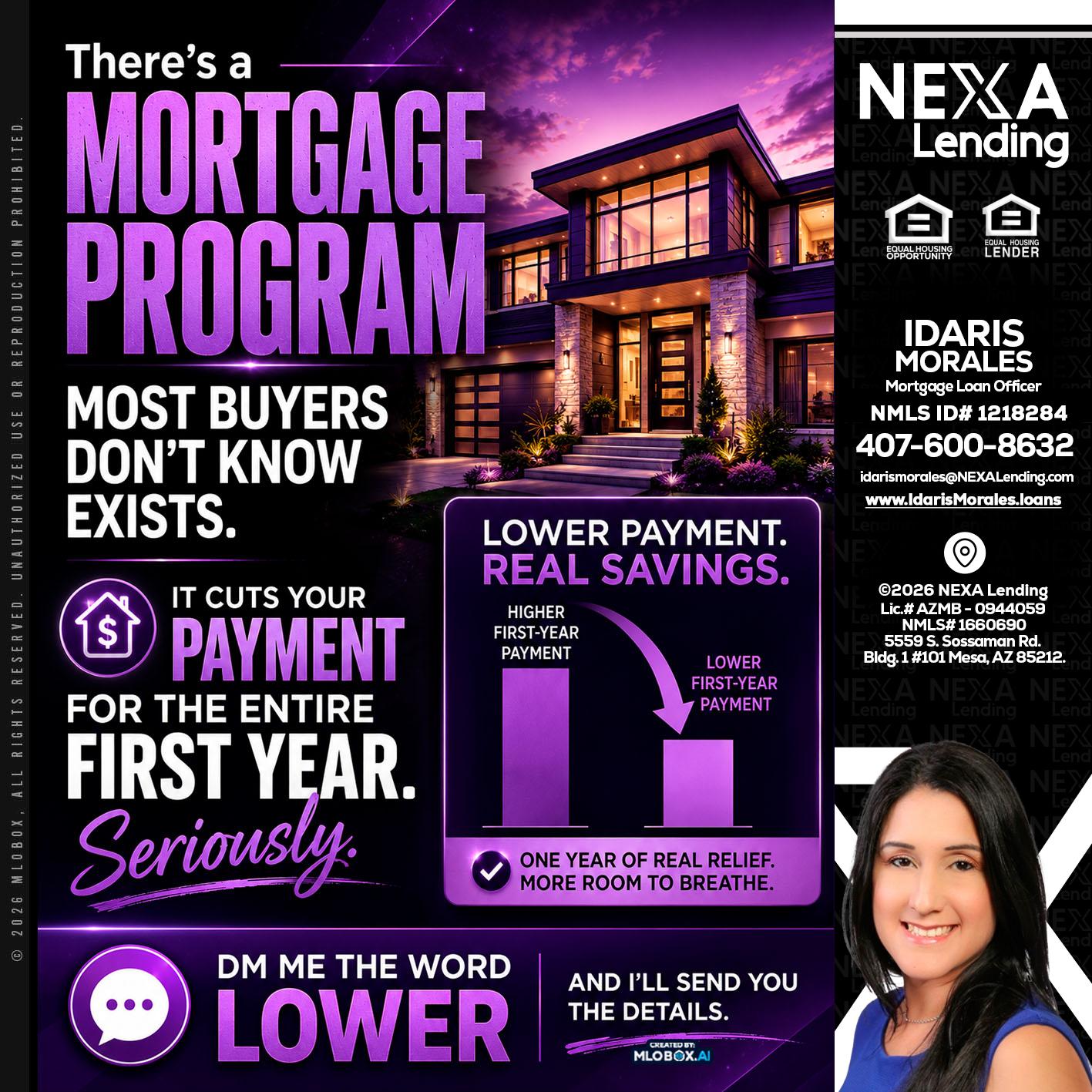 MORTGAGE PROGRAM - Idaris Morales -Mortgage Loan Officer