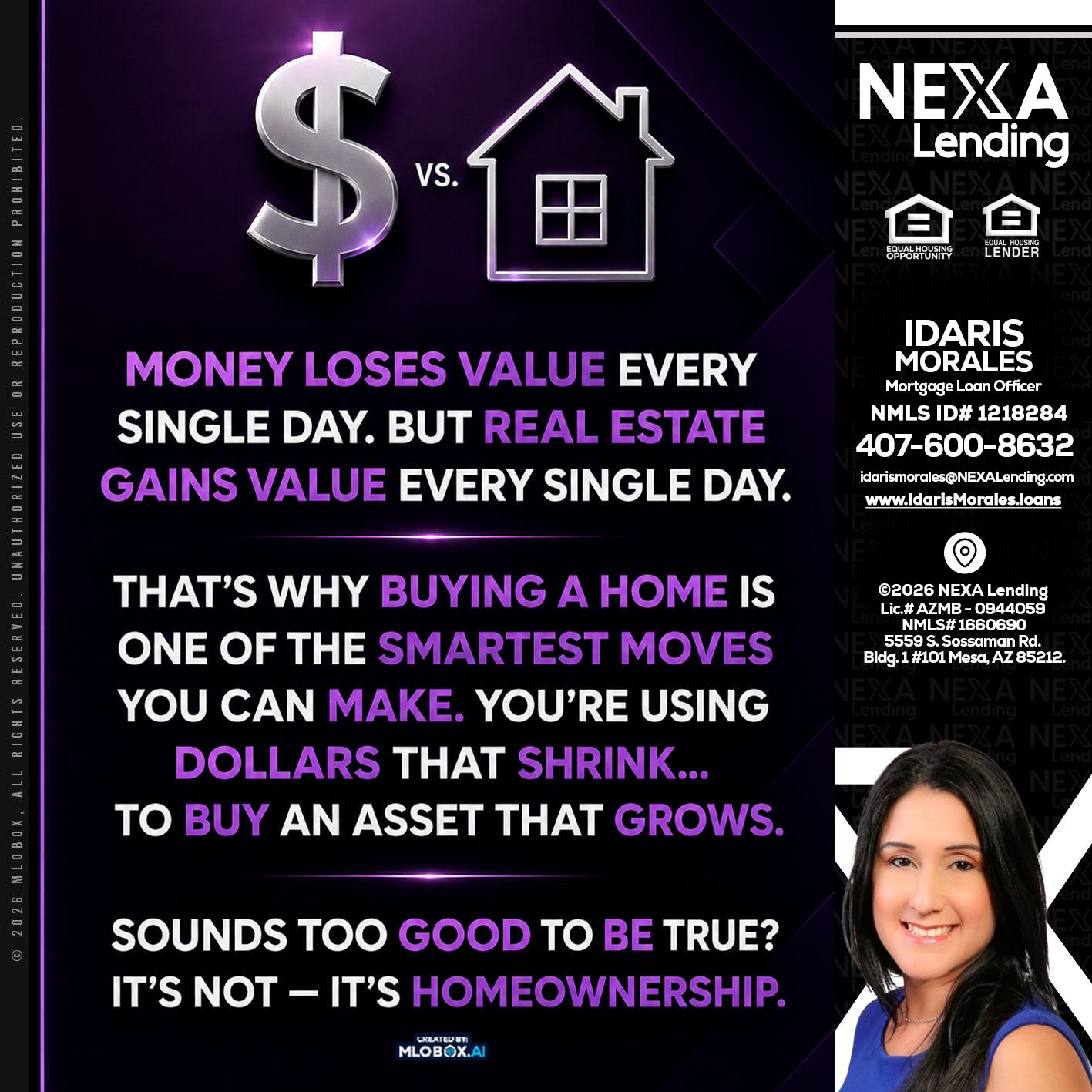 MONEY LOSES - Idaris Morales -Mortgage Loan Officer