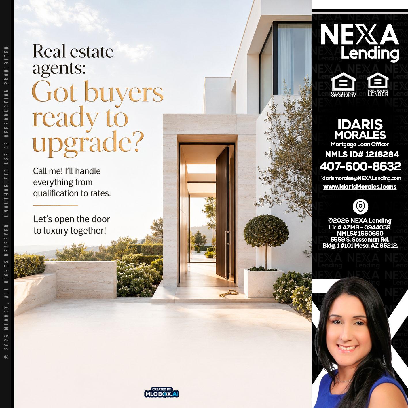 REAL ESTATE AGENTS - Idaris Morales -Mortgage Loan Officer