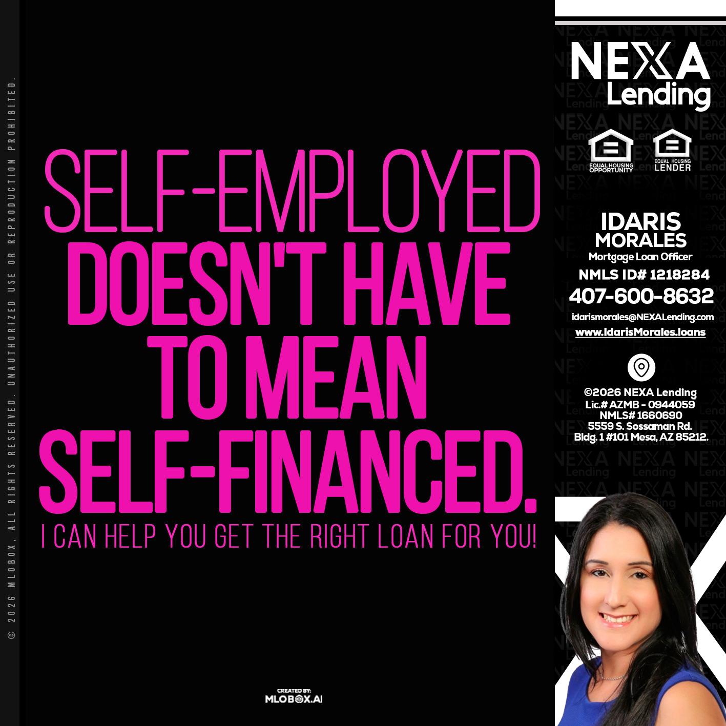 self employed - Idaris Morales -Mortgage Loan Officer