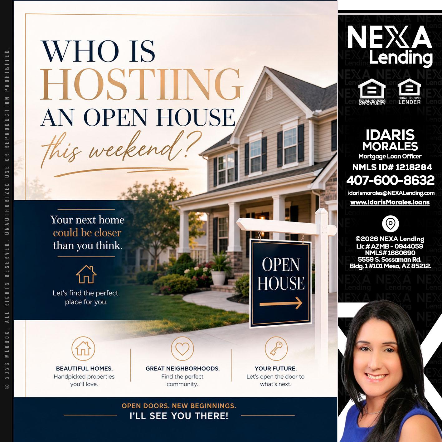 WHOS HOSTING - Idaris Morales -Mortgage Loan Officer
