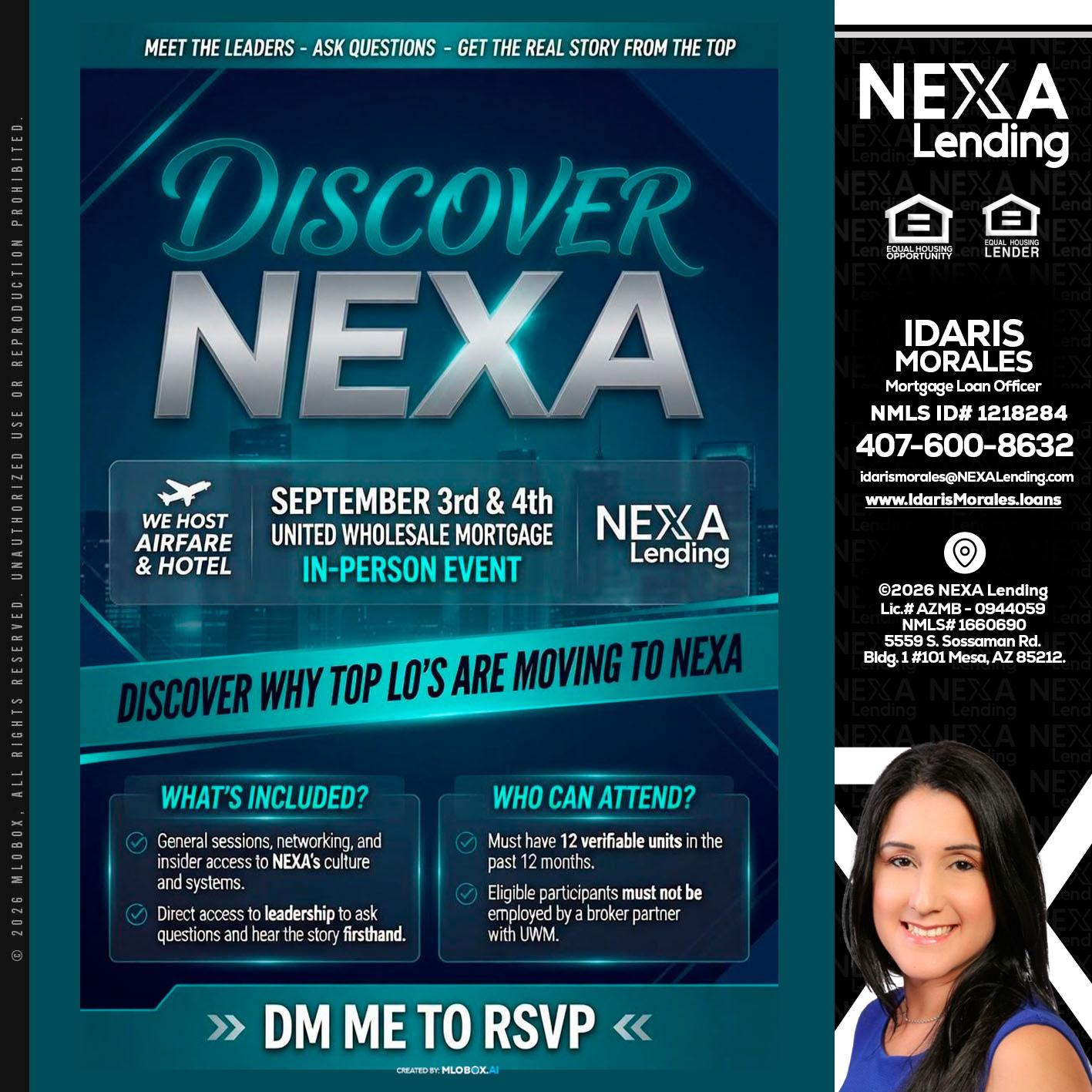 DISCOVER NEXA - Idaris Morales -Mortgage Loan Officer